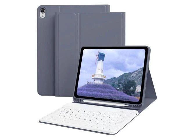 Alt view image 6 of 7 - KenKe Keyboard Case for iPad Air 11 Inch 2024 (M2), for iPad Air 5th/4th Generation (2022/2020) 10.9 Inch with Pencil Holder, Magnetic Detachable Wireless Keyboard & Flip Case for iPad Air, Purple