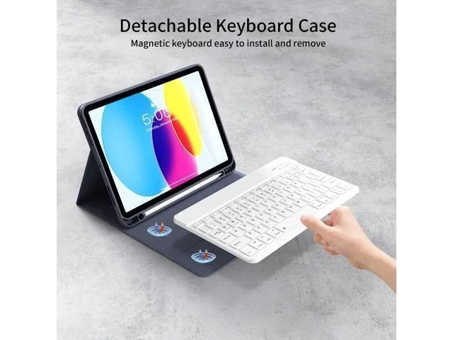 Alt view image 7 of 7 - KenKe Keyboard Case for iPad Air 11 Inch 2024 (M2), for iPad Air 5th/4th Generation (2022/2020) 10.9 Inch with Pencil Holder, Magnetic Detachable Wireless Keyboard & Flip Case for iPad Air, Purple