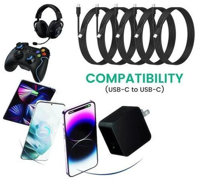 Alt view image 2 of 7 - 20-Pack USB C 48W PD Fast Charger Cable - Multipack USB-C to Type C Charging Cords Bulk 3.3ft