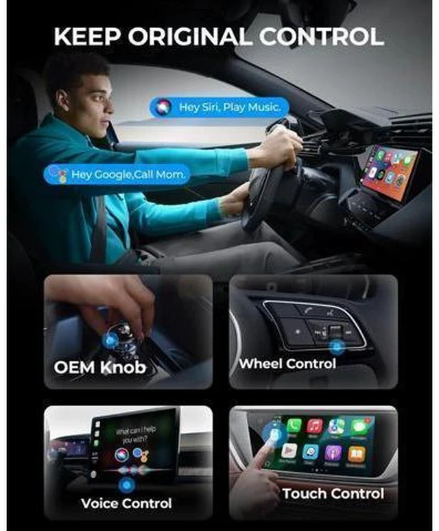 Alt view image 5 of 6 - Wireless Carplay Adapter & Android Auto Wireless Adapter 2-in-1 Fast & Stable Carplay Wireless Adapter Convert Wired to Wireless Car Play Adapter for iOS 10+/Android 11+ (Blue)