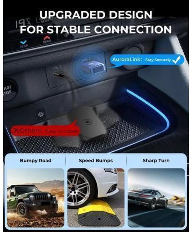 Alt view image 3 of 6 - Wireless Carplay Adapter & Android Auto Wireless Adapter 2-in-1 Fast & Stable Carplay Wireless Adapter Convert Wired to Wireless Car Play Adapter for iOS 10+/Android 11+ (Blue)