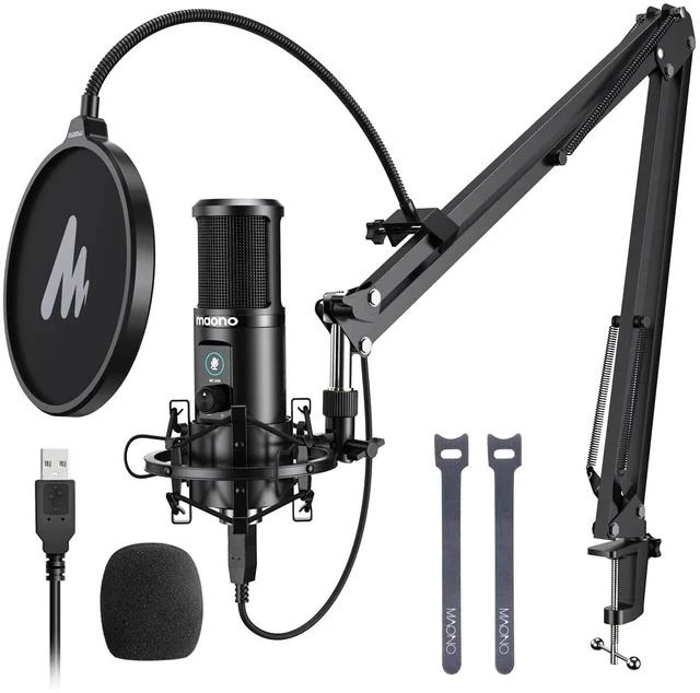 Main image of USB Recording Microphone Kit, Professional Condenser Microphone for PC with One-Touch Mute and Mic G