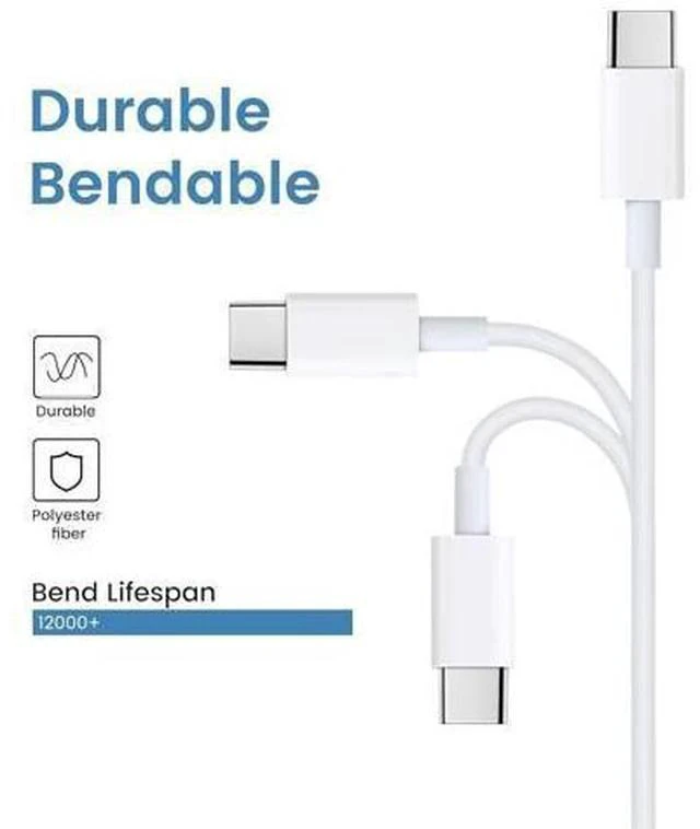 Alt view image 3 of 7 - USB C to USB C Cable 20-Pack Bulk 3ft Type C Charging and Data Cord Multipack White