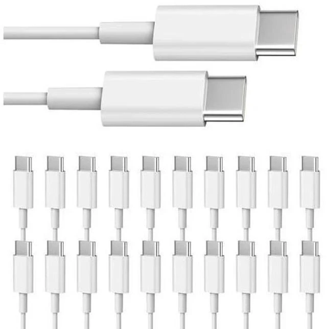 Main image of USB C to USB C Cable 20-Pack Bulk 3ft Type C Charging and Data Cord Multipack White