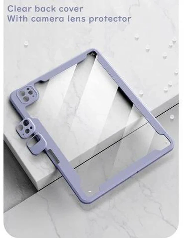 Alt view image 4 of 7 - HENGHUI Magnetic Keyboard Case for iPad Air 5 2022/ Air 4 10.9 inch 2020/ iPad Pro 11 Vertical Keyboard Case with Touchpad Cute Color Keyboard Clear Back Cover Detachable Keyboard (PurpleGray)