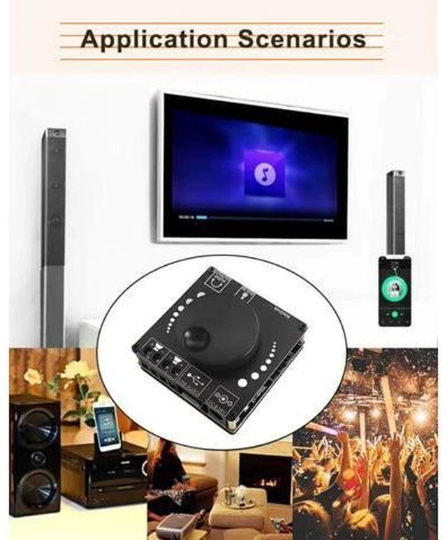 Alt view image 3 of 7 - XY-AP50L 40W50W*2 Stereo Bluetooth Digital Power Amplifier Board 12V/24V2.0 Dual Channel Knob Volume Adjustment Switch