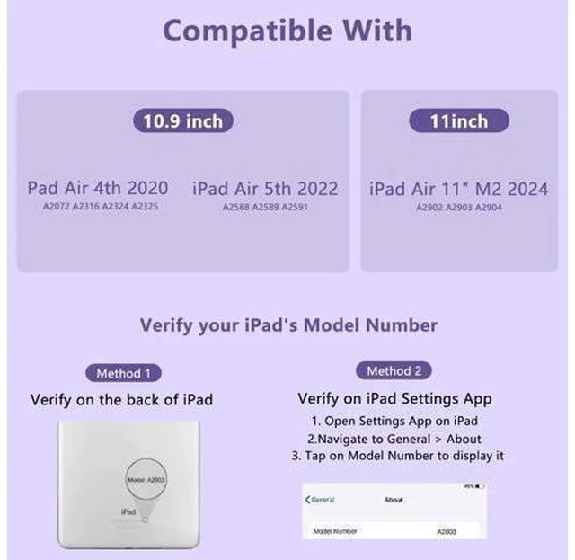 Alt view image 2 of 7 - MMK iPad Air 11 inch (M2) 2024 & iPad Air 5th 4th Generation Case with Keyboard 10.9 Inch, iPad Case with 7 Colors Backlit Bluetooth Keyboard,Smart Folio Keyboard Cover with Pencil Holder,Clove Purple