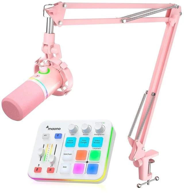 Main image of Podcast Equipment Bundle: Audio Interface and USB/XLR Dynamic Microphone-Caster G1 NEO+PD200XS Pink