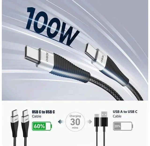 Alt view image 3 of 7 - Extra Long USB C to USB C Cable 15FT 100W USB C Charger Cable Fast Charging Cord Braided Type C Cable for iPhone 17 16 15/15Plus/15Pro/Max MacBook Pro/Air iPad Pro/Air/Mini Pixel Laptop