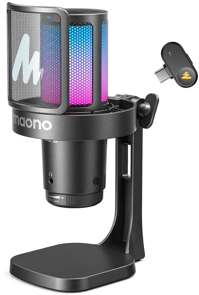 Main image of DGM20W Wireless Microphone for PC, Condenser USB Mic for Gaming Streaming with Noise Cancellation &