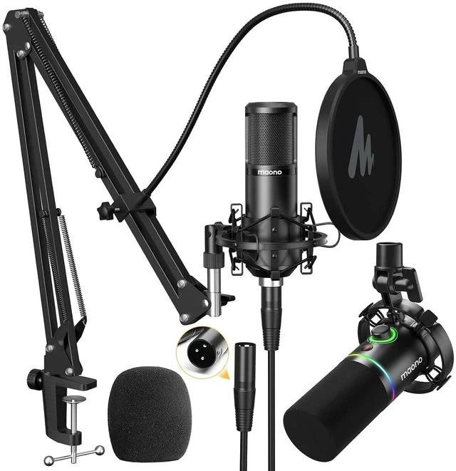 Main image of XLR Condenser Podcast Microphone PM320S with XLR/USB Dynamic Gaming Microphone PD200X for Streaming,