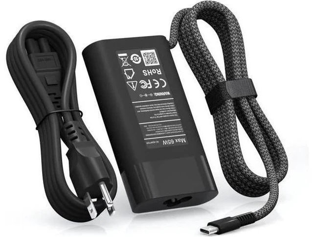 Main image of New 65W USB C Slim Compatible with HP Laptop Charger Spectre x360 Envy Chromebook Elitebook x360 Pavilion Elite x2 Regular Compatible with HP Chromebook and Elitebook Charger.