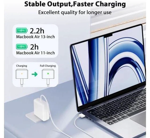 Alt view image 6 of 7 - 85W Charger for MacBook Pro Charger Adapter with Fast Charging Replacement AC 2T-Tip Connector Power Adapter Laptop Charger Compatible with MacBook pro & Air 13 inch-15 inch Retina After Mid 2012