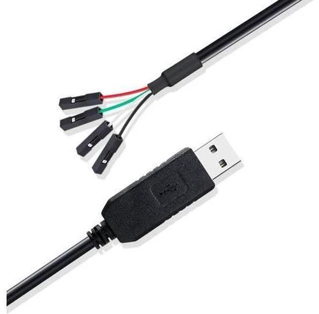 Alt view image 5 of 7 - DTECH USB to TTL Serial Adapter 3.3V Debug Cable TX RX Signal 4 Pin Female Socket PL2303 Prolific Chip for Windows 10 8 7 XP Vista (3-Meter, Black)