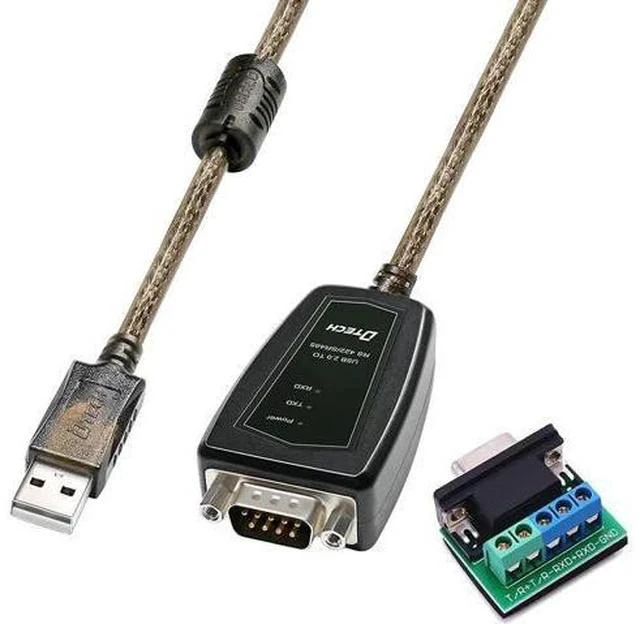 Main image of DTECH USB to RS485 Adapter RS422 Serial Port Cable with CP2102 Chip Terminal Board LED Lights Ferrite Core for Windows 10 8 7 XP Mac (5 Feet)