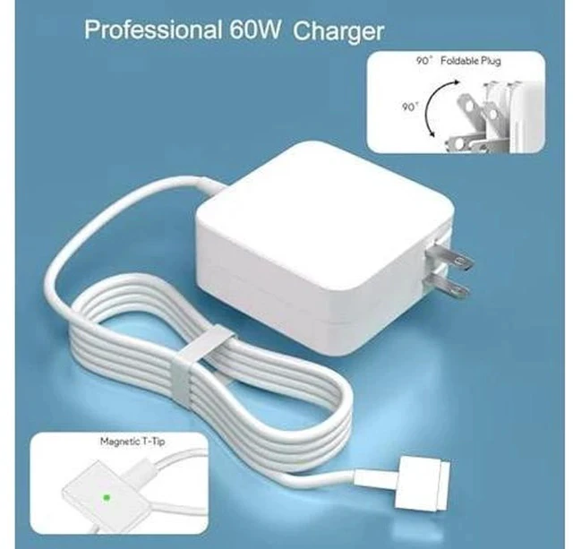 Alt view image 5 of 7 - 60W T-Tip Compatible with Mac Book Pro Charger,Magnetic Power Adapter Charger, Laptop Charger Compatible with Mac Book Pro 13-Inch Retina Display(Between 2012-2015)
