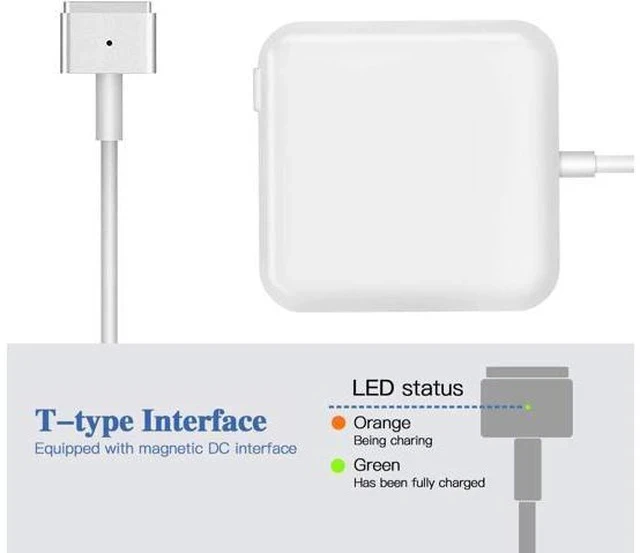 Alt view image 4 of 7 - Mac Book Air Charger Replacement 45W T-Tip AC Power Adapter for Charging Mac Book Air 11-inch and 13-inch