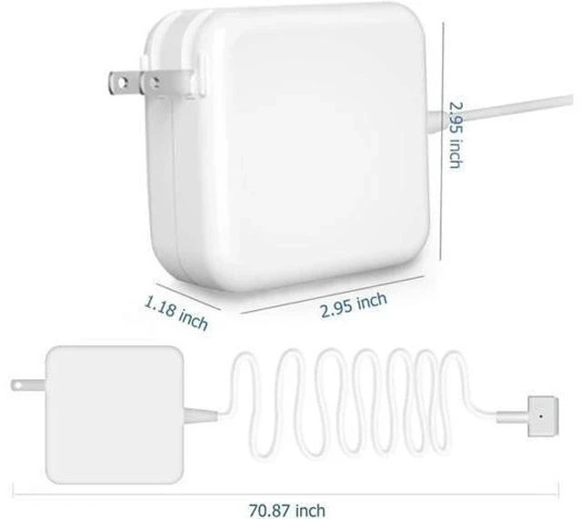 Alt view image 3 of 7 - Mac Book Air Charger Replacement 45W T-Tip AC Power Adapter for Charging Mac Book Air 11-inch and 13-inch