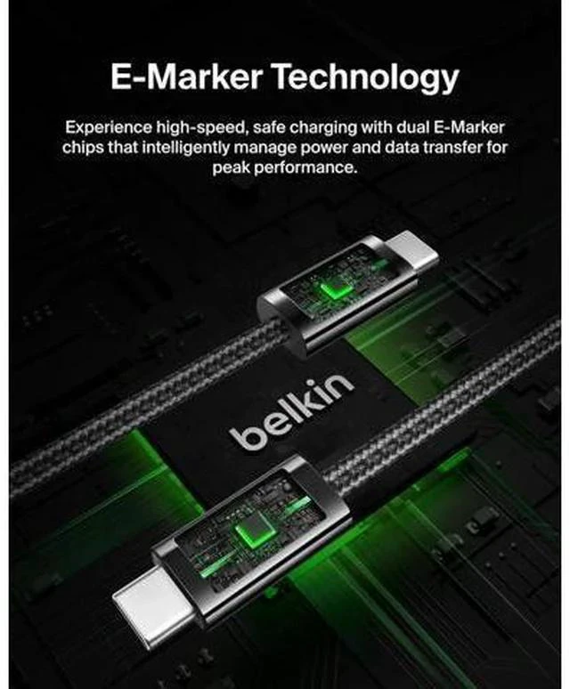 Alt view image 5 of 7 - USB C to USB C Cable ?2-Pack 6.6ft 240W - Type C Charger iPhone Charger Cord Soft Braided Flexible for iPhone 17 Galaxy S25 Pixel 10 MacBook Chromebook iPad Pro Switch C Black