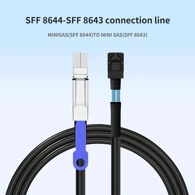 Alt view image 7 of 7 - SFF-8644 to SFF-8643 Data Cable (2 Pack 1M/3.28FT) Mini SAS HD to Mini SAS Adapter for HDD/SSD Storage, RAID Arrays, Servers, Data Centers - Durable Data Transfer Extension Cable