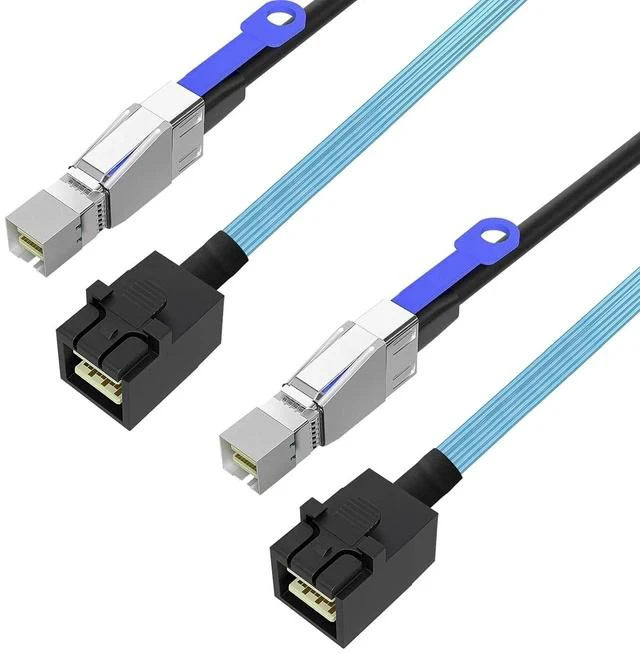 Main image of SFF-8644 to SFF-8643 Data Cable (2 Pack 1M/3.28FT) Mini SAS HD to Mini SAS Adapter for HDD/SSD Storage, RAID Arrays, Servers, Data Centers - Durable Data Transfer Extension Cable