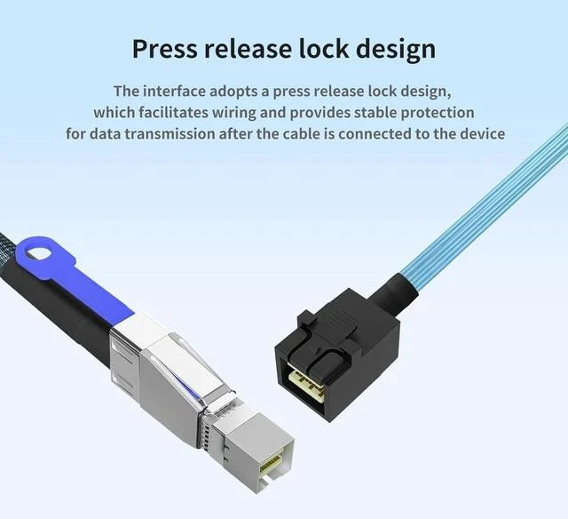 Alt view image 5 of 7 - SFF-8644 to SFF-8643 Data Cable (2 Pack 1M/3.28FT) Mini SAS HD to Mini SAS Adapter for HDD/SSD Storage, RAID Arrays, Servers, Data Centers - Durable Data Transfer Extension Cable