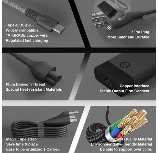 Alt view image 4 of 7 - 2025 New Slim 65W USB C Computer Laptop Charger for HP Laptop Charger USB C Replacement Envy x360/Elitebook x360/Spectre x360/Elite x2/Pavilion/Zbook/ProBook Type C Chromebook Power Cord Adapter
