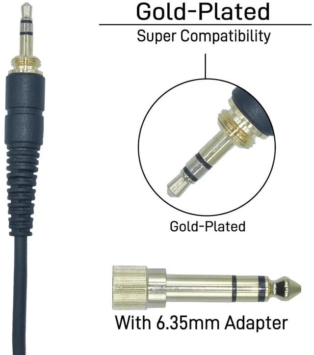 Alt view image 2 of 7 - Coiled Mini XLR to 3.5mm Stereo Audio Plug Headphone Cable, Long Female MiniXLR to 1/4 TRS Plug Cable with 1/8" to 6.35mm adapter - Compatible with Beyerdynamic AKG, Gold Plated, 13 Feet(4m)
