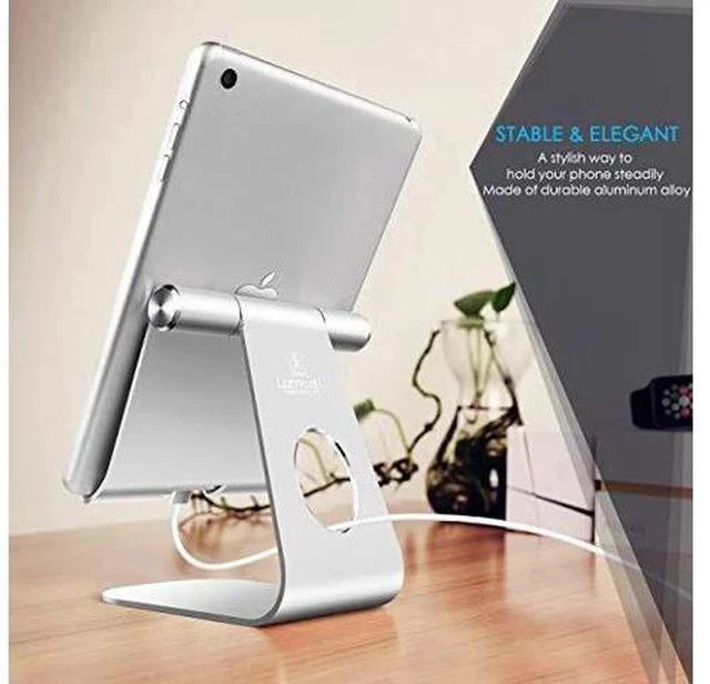 Alt view image 2 of 7 - Tablet Stand Adjustable Tablet Stand Desktop Stand Holder Dock Compatible with Tablet Such as iPad 2018 Pro 97 105 Air Mini 4 3 2 Kindle Nexus Tab EReader 413 Silver