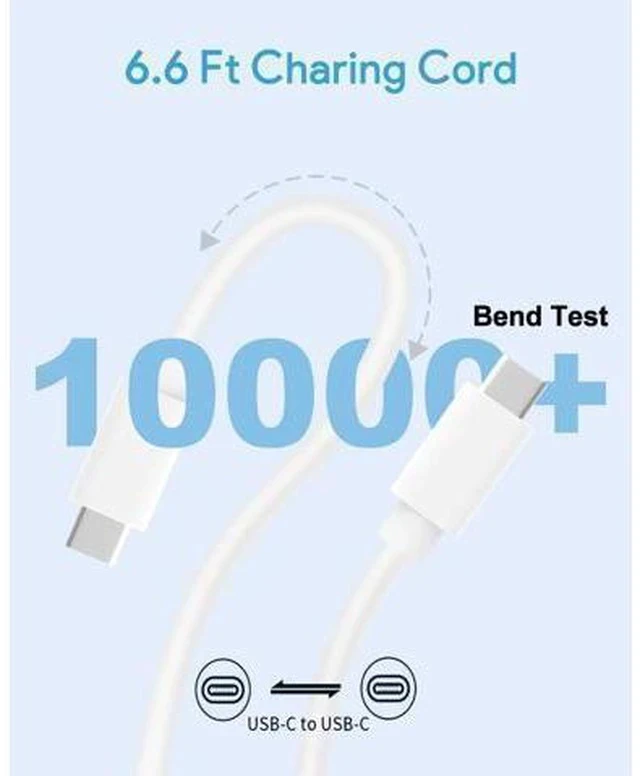 Alt view image 4 of 7 - Mac Book Pro Charger 70W USB C Charger Power Adapter for MacBook Pro/Air 13/14 Inch for MacBook 12 Inch Included USB-C to USBC Charge Cable (6.6ft/2m)