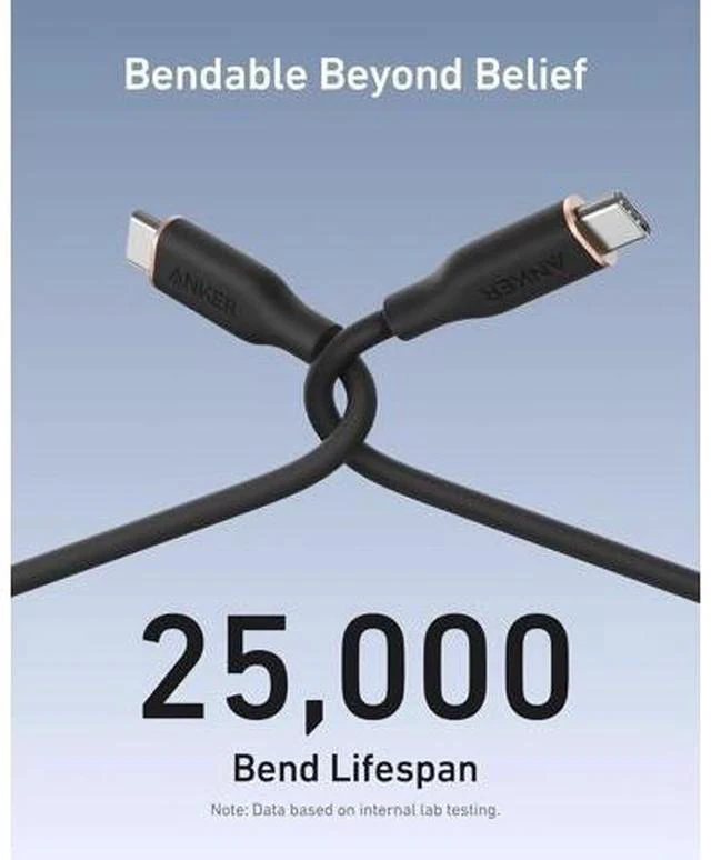 Alt view image 5 of 7 - USB C Cable Type C Flow Cord Fast Charging for iPhone 17 Series MacBook Pro 2020 and More (USB 2.0) (240W Black 6FT)