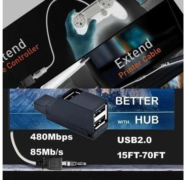 Alt view image 7 of 7 - Long USB 2.0 Extension Cable 40FT with hub Long USB2.0 A Male to Female USB A Cable Extension Cord USB 2.0 A Data Transfer Extender USB Cable USB2.0 A Connector for USB Flash Drive/Hard Drive