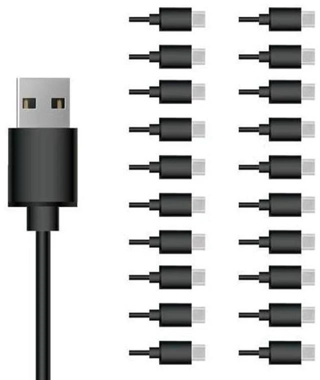 Main image of USB C Cable 20 Pack 3FT USB 2.0 Cables Bulk Type C Charging Cords Black