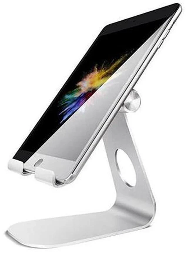 Main image of Tablet Stand Adjustable Tablet Stand Desktop Stand Holder Dock Compatible with Tablet Such as iPad 2018 Pro 97 105 Air Mini 4 3 2 Kindle Nexus Tab EReader 413 Silver