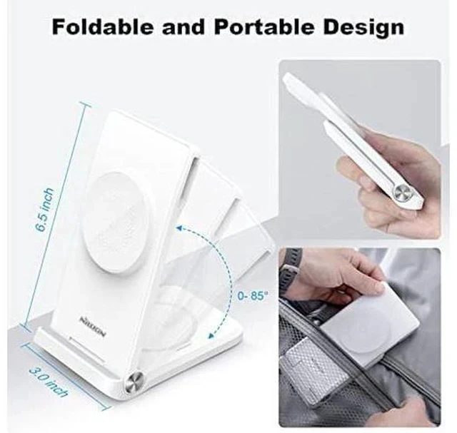 Alt view image 4 of 6 - Nillkin 3 in 1 Charging Station for Apple Devices, Foldable&Portable Magsafe Charger Stand for iPhone 15/14/13/12 Pro Max/Pro, Only for Apple Watch Ultra/8/7/SE/6/5/4/3/2, for AirPods