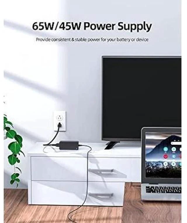 Alt view image 7 of 7 - 65W 45W Type C AC Charger Fit for Dell Inspiron 7620 5320 7420 7425 2-in-1 P161G P119F Laptop Power Supply Adapter Cord
