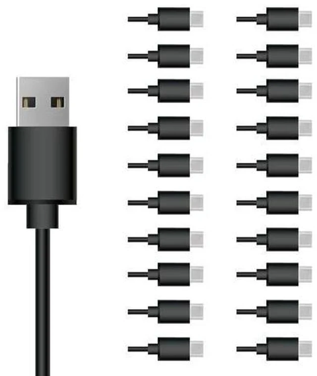 Alt view image 7 of 7 - USB C Cable 20 Pack 3FT USB 2.0 Cables Bulk Type C Charging Cords Black