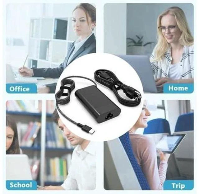 Alt view image 4 of 7 - 65W USB-C Laptop Charger Compatible with HP AI PC OmniBook 7 5 X Flip 16 14 17.3 inch,Compatible with HP EliteBook X Flip/Ultra G1i 14 inch Next Gen AI PC Laptop Type C AC Power Adapter