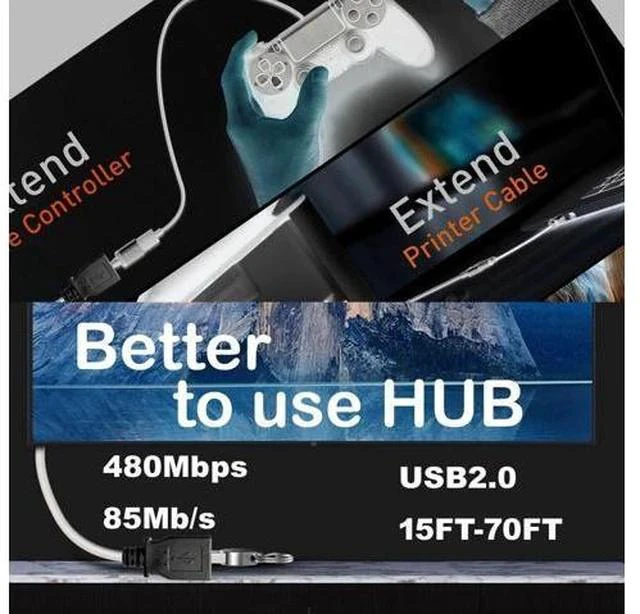 Alt view image 7 of 7 - Long 30FT USB 2.0 A Male to Female Extension Cable for USB Flash Drive/Hard Drive