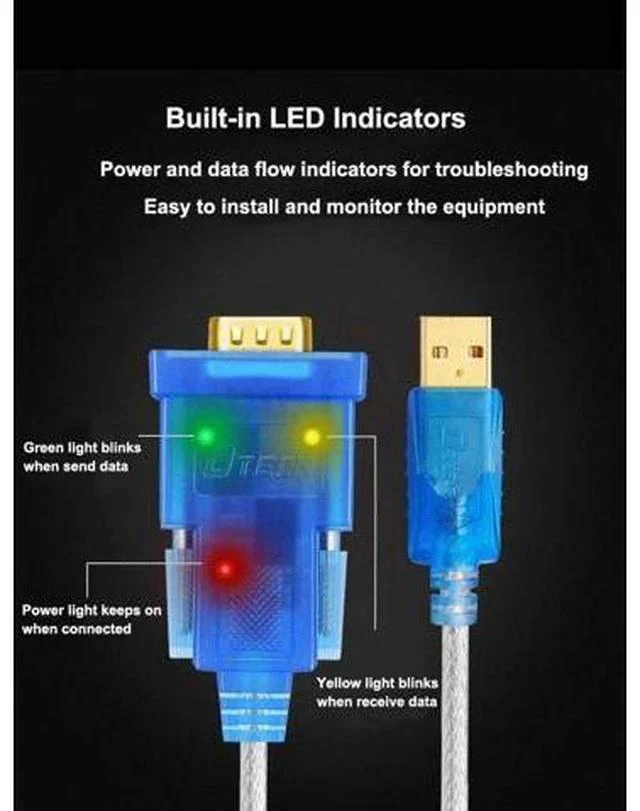 Alt view image 5 of 7 - DTECH 10 Feet USB 2.0 to RS232 DB9 Serial Port Adapter Cable with FTDI Chipset Supports Windows 11 10 8 7 and Mac Linux