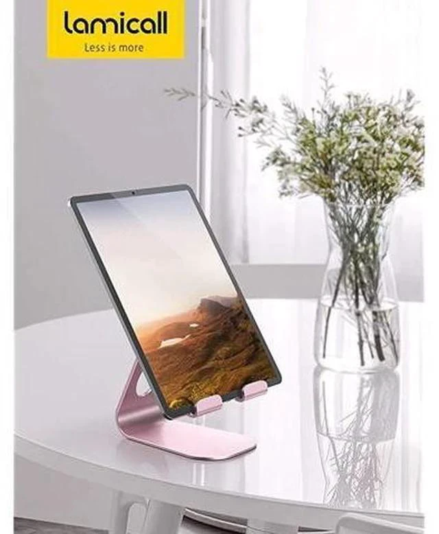 Alt view image 7 of 7 - Tablet Stand Adjustable Tablet Stand Desktop Stand Holder Dock Compatible with Tablet Such as iPad 2018 Pro 97 105 Air Mini 4 3 2 Kindle Nexus Tab EReader 413 Rose Gold