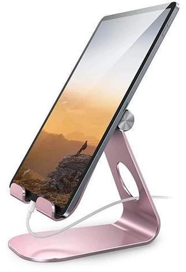 Main image of Tablet Stand Adjustable Tablet Stand Desktop Stand Holder Dock Compatible with Tablet Such as iPad 2018 Pro 97 105 Air Mini 4 3 2 Kindle Nexus Tab EReader 413 Rose Gold
