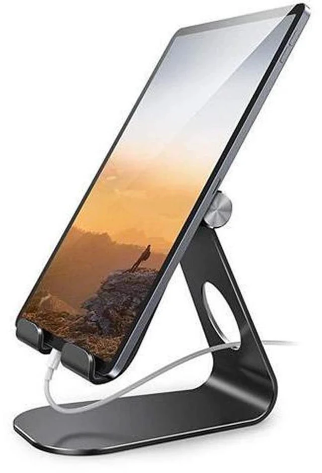 Main image of Tablet Stand Adjustable, Tablet Stand : Desktop Stand Holder Dock Compatible with Tablet Such as iPad 2018 Pro 9.7, 10.5, Air Mini 2 3 4, Kindle, Nexus, Accessories, E-Reader (4-13'')-Black
