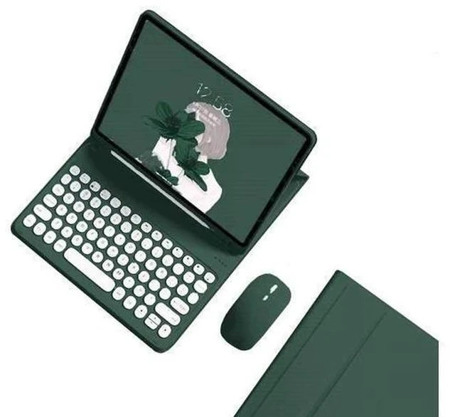 Main image of kaidisen Keyboard Case for Galaxy Tab S6 Lite 10.4 inch Case with Keyboard and Bluetooth Mouse, Detachable Candy Color Keyboard Cover Round Key,Dark Green