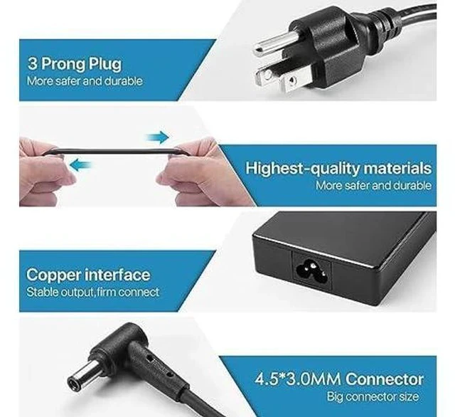 Alt view image 4 of 6 - 20V 6A 120W Laptop Charger Fit for ASUS Zenbook Flip 15 OLED UX564EI UX564 UX564EH UX564PH UX534 UX534F UX534FT UX534FTC A17-120P2A Charger