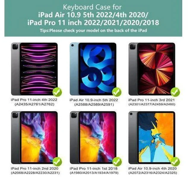Alt view image 2 of 4 - Keyboard Case for iPad Pro 11 inch, Case with Keyboard for iPad Air 5th 4th Generation - Touch Trackpad -10 Color Backlight -360deg Protective with Pencil Holder for iPad Pro 11 inch 3rd /2nd/1st Gen