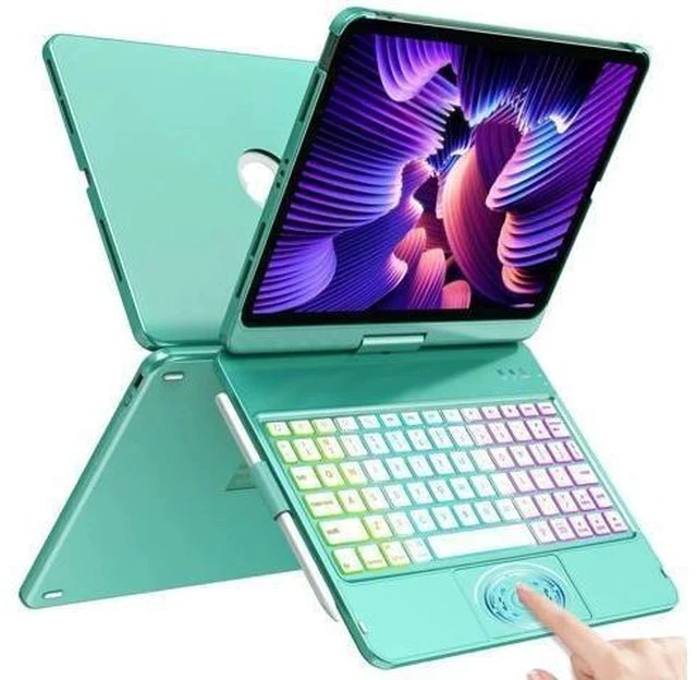 Alt view image 3 of 4 - Keyboard Case for iPad Pro 11 inch, Case with Keyboard for iPad Air 5th 4th Generation - Touch Trackpad -10 Color Backlight -360deg Protective with Pencil Holder for iPad Pro 11 inch 3rd /2nd/1st Gen