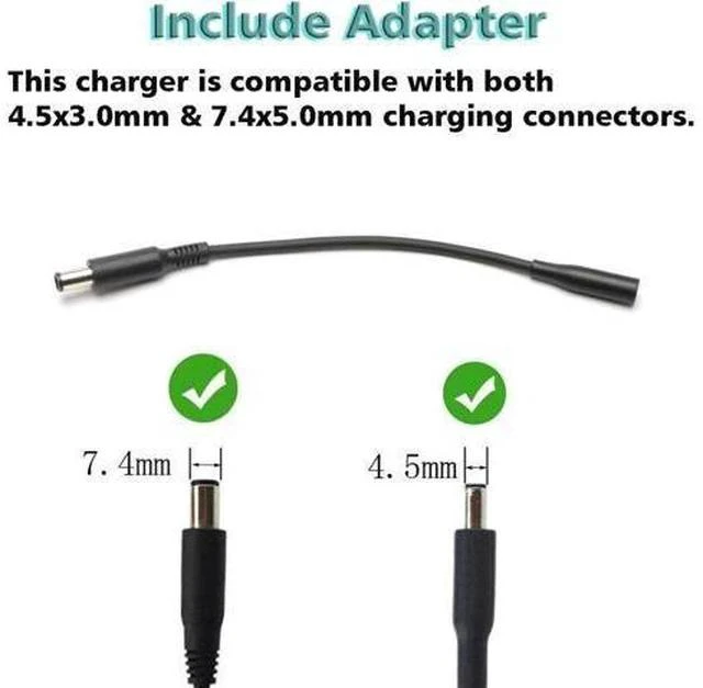 Alt view image 2 of 7 - 65W AC Charger for Inspiron 15-7000 15-5000 15-3000 17-7000 17-5000 17-3000 13-7000 11-3000 2 in 1 Series 3558 3181 5100 5535 5555 5558 5559 5567 XPS 9350 9360 la65ns2-01 Charger Laptop Power