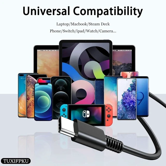 Alt view image 3 of 7 - 65W USB C Power Adapter Type C Power PD Wall Fast Charger Compatible with Mac Book Pro ZenBook Latitude Matebook HP Spectre Chromebook Smart Phones