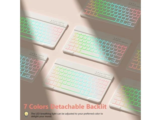 Alt view image 7 of 7 - New iPad 9th Generation Keyboard Case 10.2"2021/(8th Gen) 2020/(7th Gen)2019,7 Colors Backlit Keyboard Case for iPad 10.2" /iPad Air 3 10.5"(3rd Gen)/iPad Pro 10.5" with Pencil Holder(Champagne)